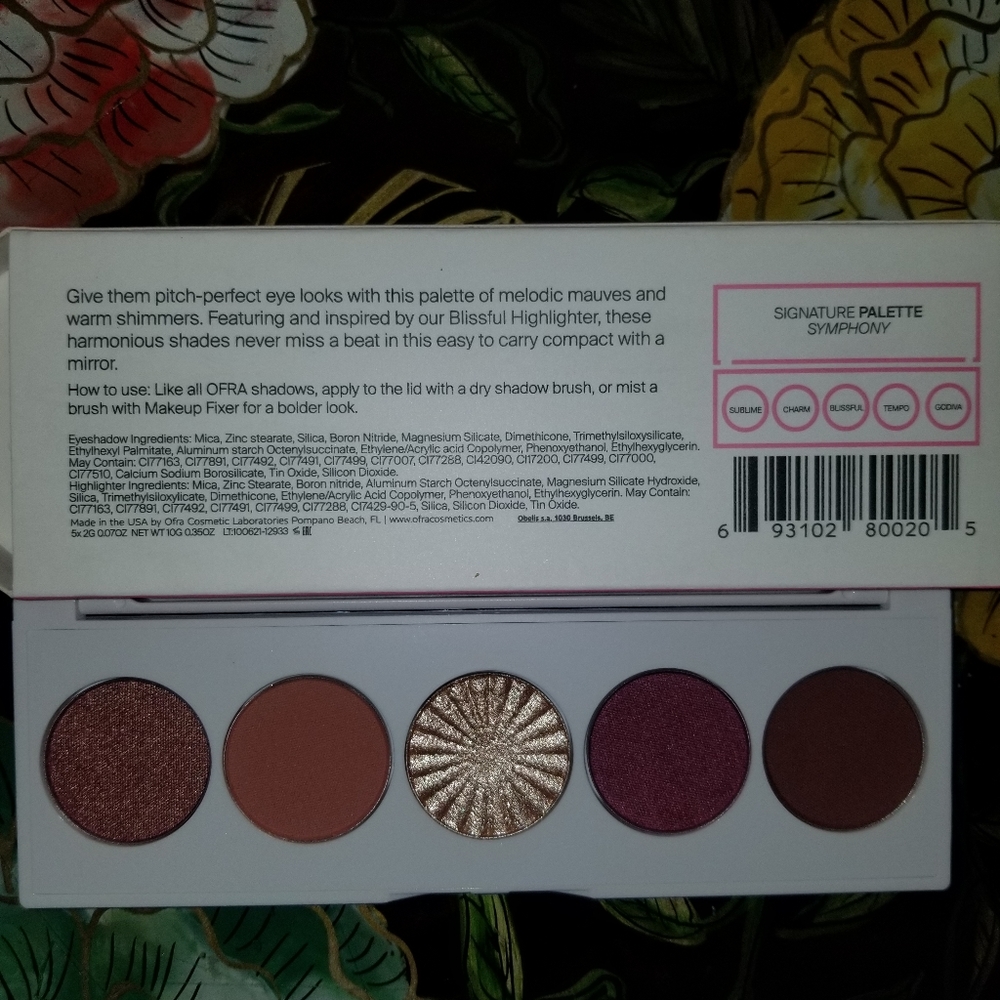 OFRA Signature Palette in Symphony 5 x 2g 0.07oz Net Wt 10g 0.35oz - Picture 3 of 5